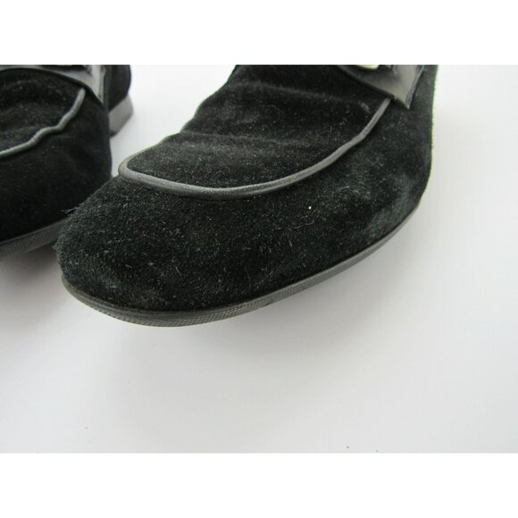 Mezlan Mens Black Suede Loafer Dress Shoes 9 Horse Bit Slip On